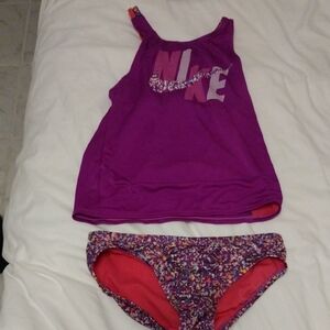 Nike Purple Tank Top and Multicolor Bottoms Set Swimsuit